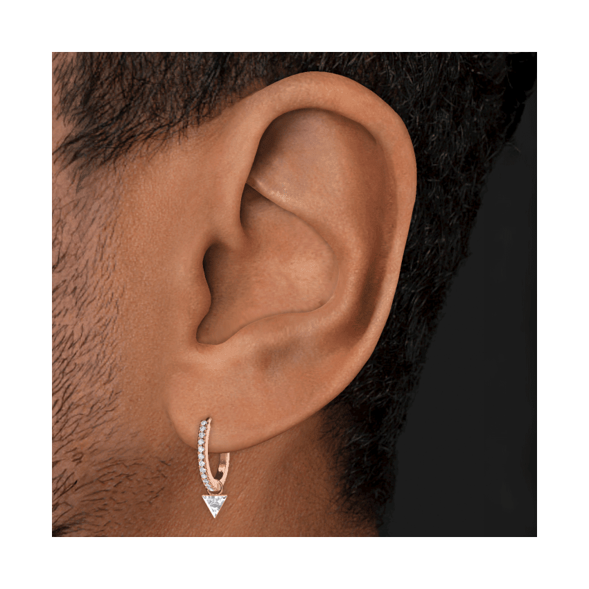 Invisible Set Triangle Diamond Charm Rose Gold 4mm