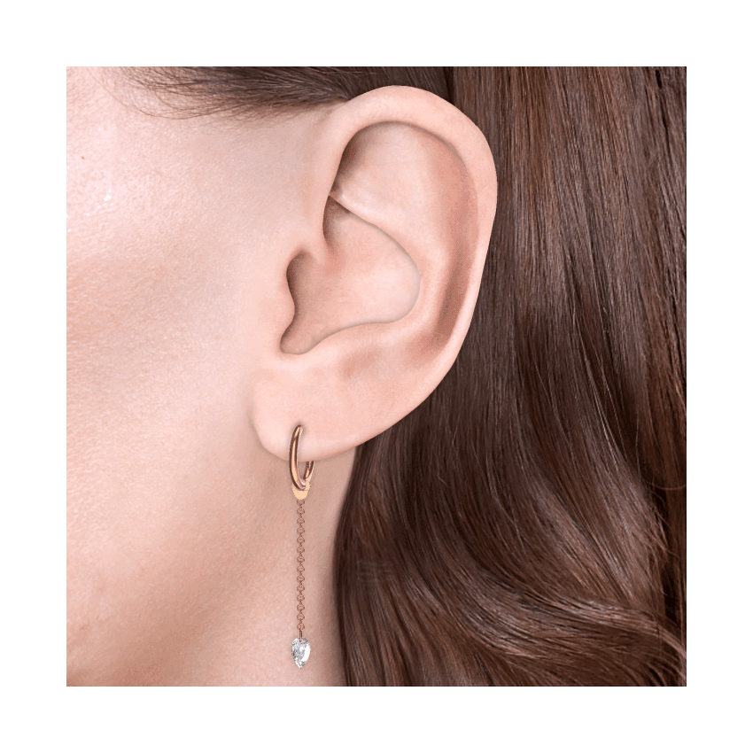 Pendulum Charm with Pear Diamond Rose Gold 20 mm