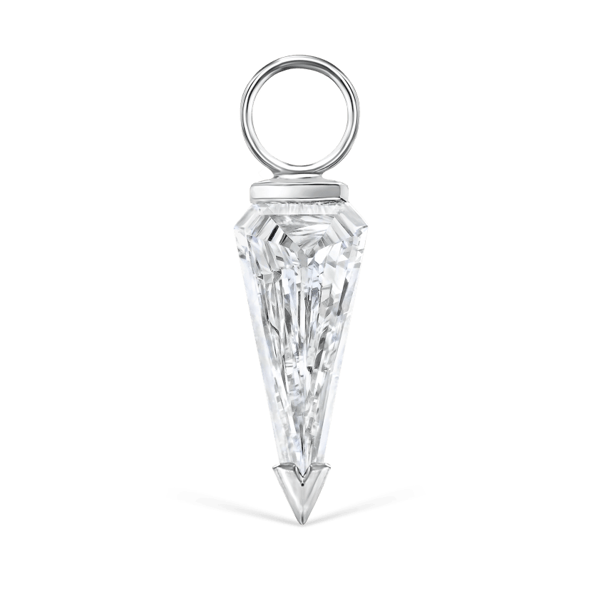 Silhouette Diamond Charm White Gold 8mm