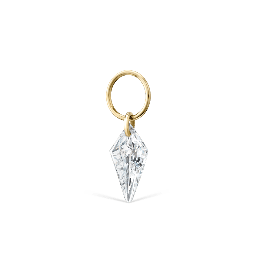 Silhouette Diamond Charm Rose Gold 6mm