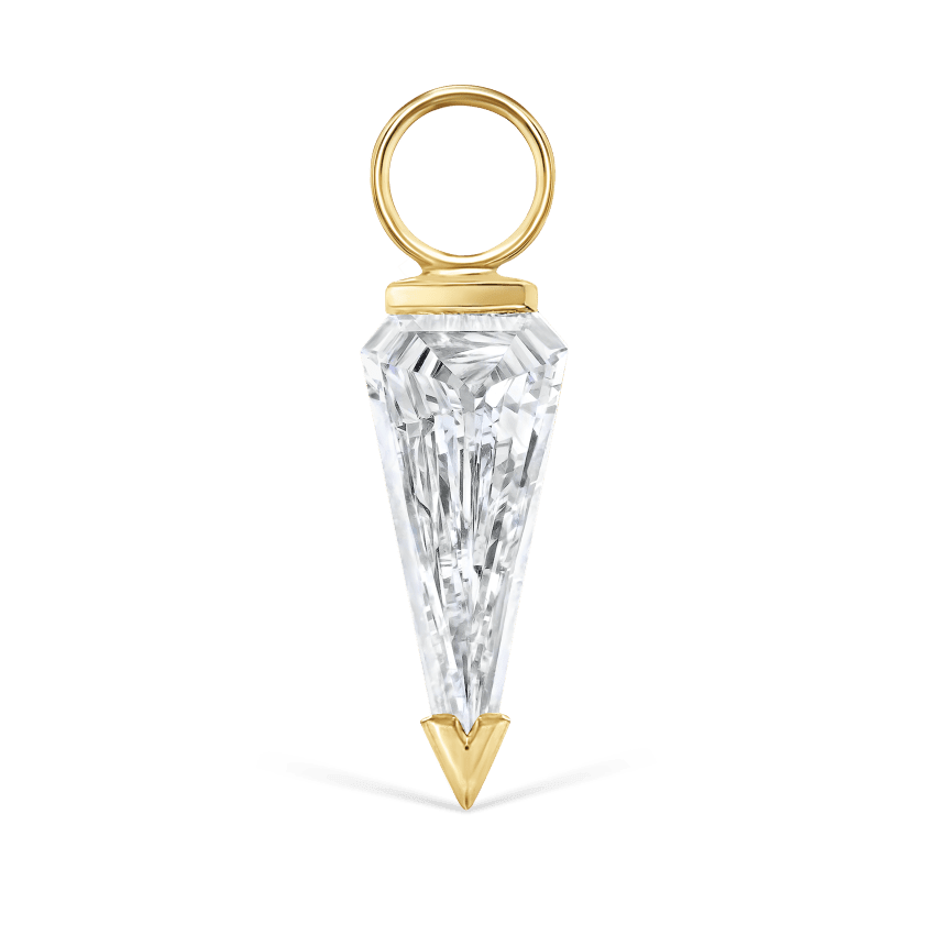 Silhouette Diamond Charm Yellow Gold 8mm