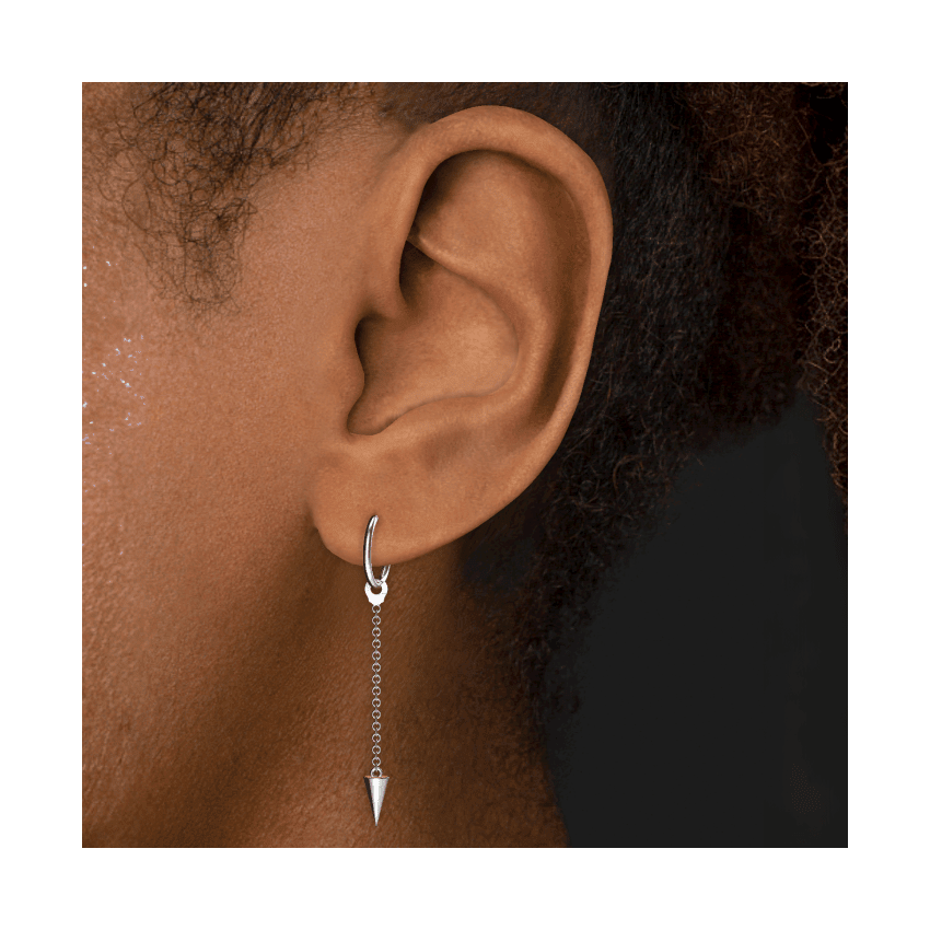 Pendulum Charm with Short Spike White Gold 20mm