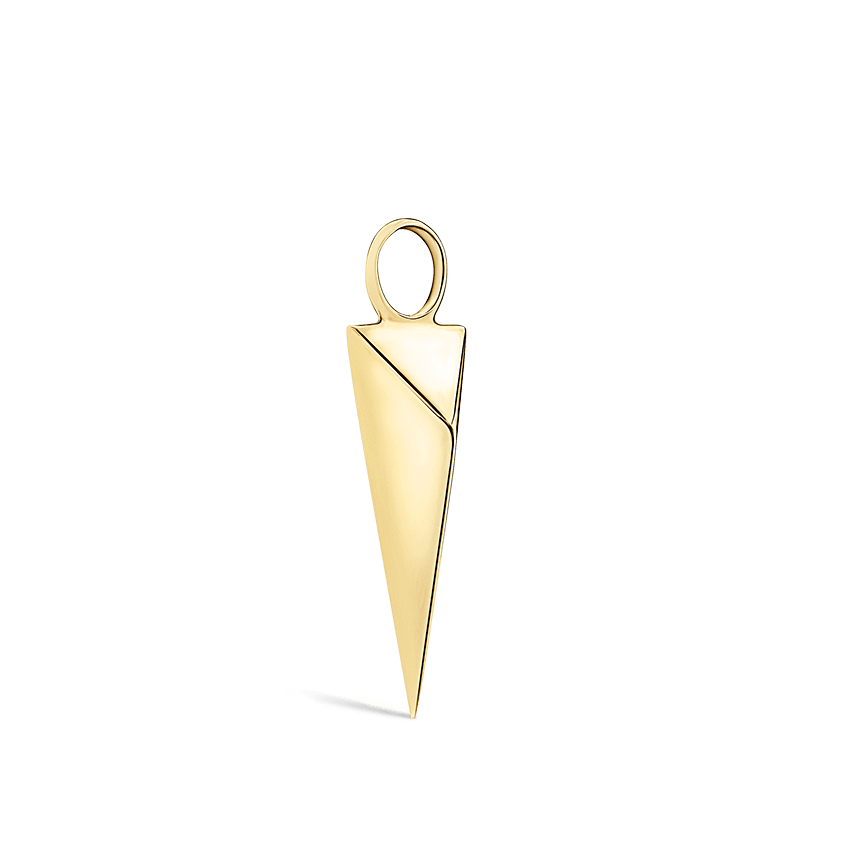 Faceted Long Spike Charm Yellow Gold