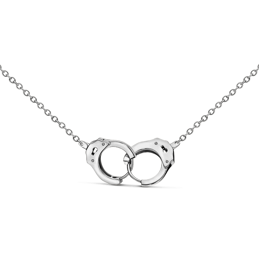 Handcuff Necklace White Gold 15 Inches 1.5mm
