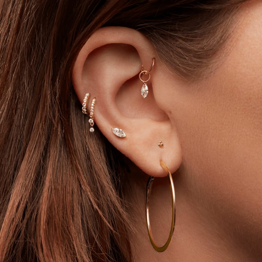 Plain Gold Hoop Earring EC Yellow Gold 5mm 18 Gauge = 1.02mm