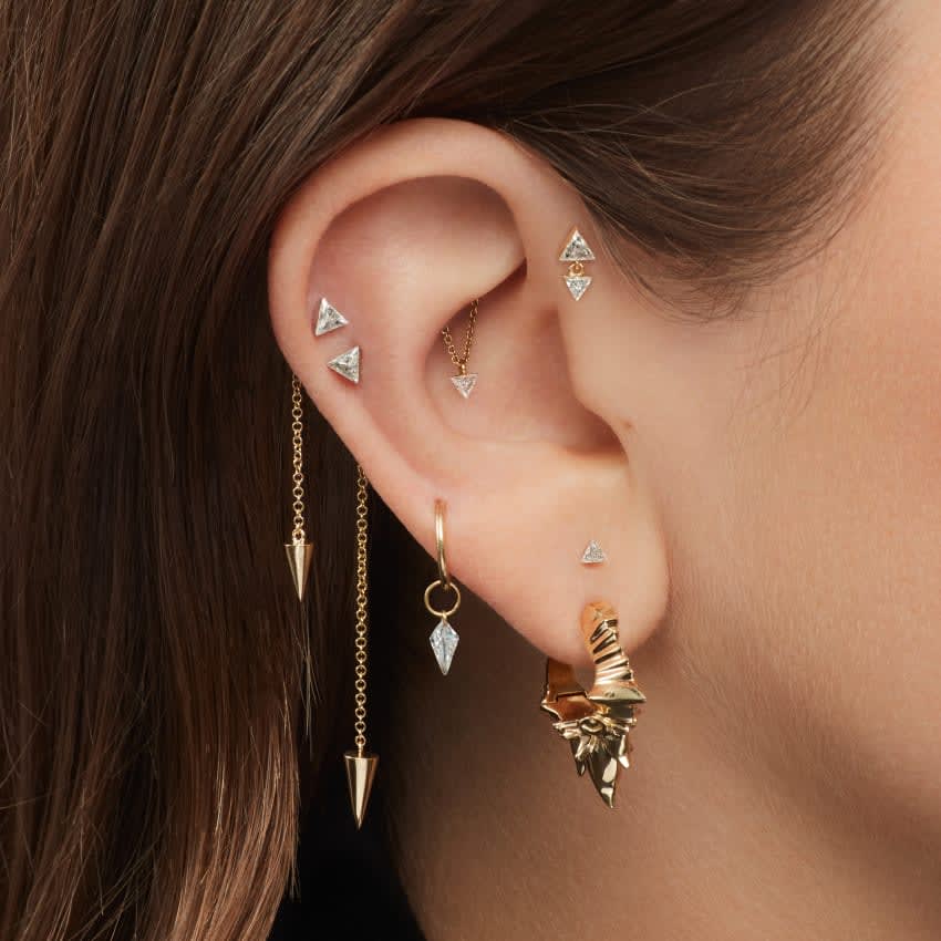 Pendulum Charm with Long Spike Rose Gold 40mm