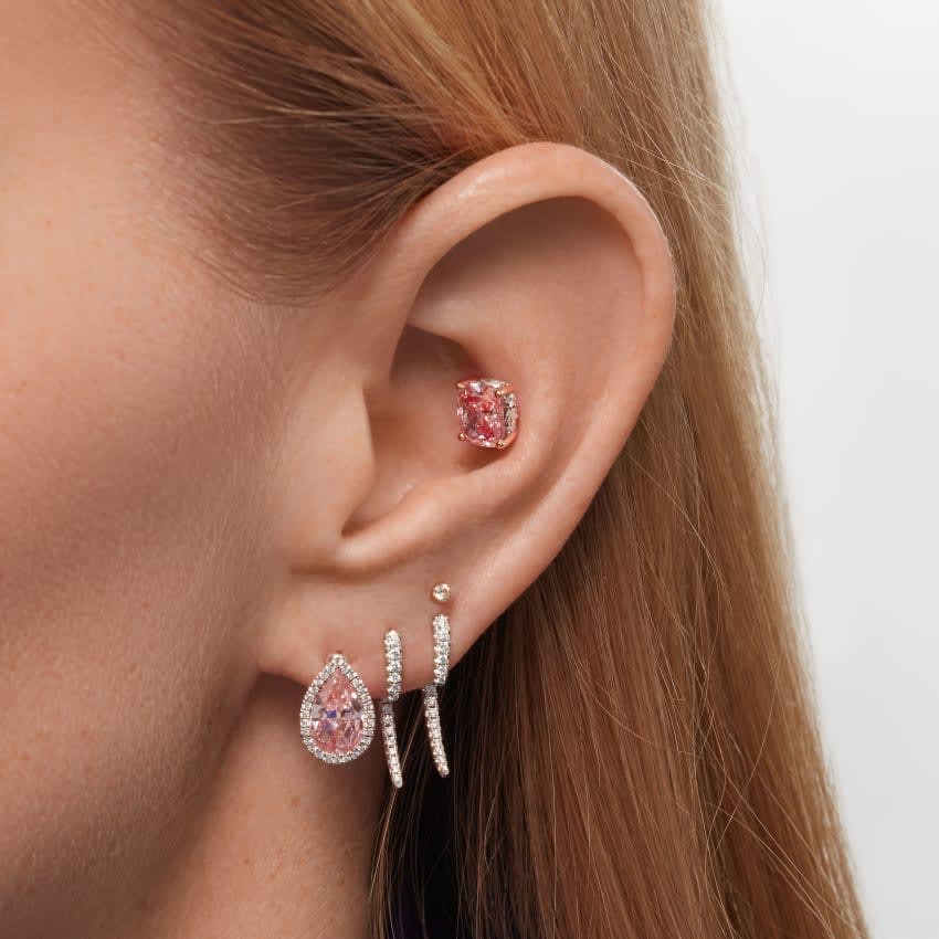 Diamond Talon Stud Earring Yellow Gold 18mm
