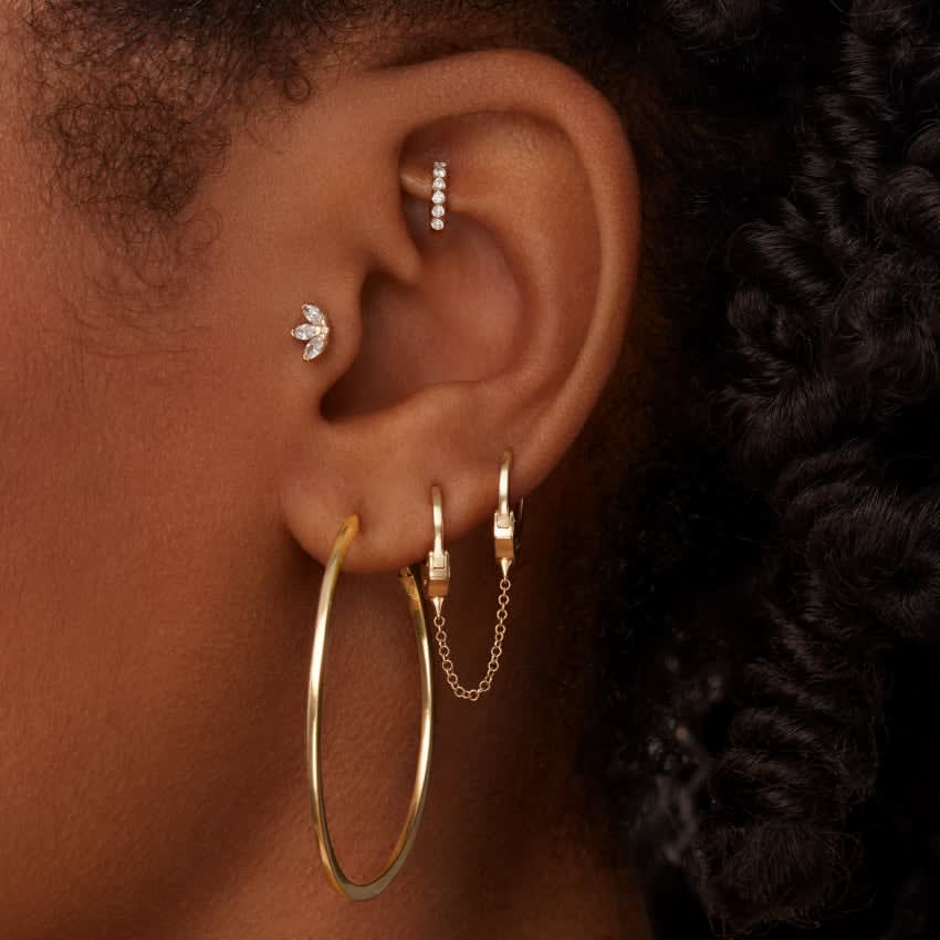 Flat Hoop Earring Rose Gold 31mm