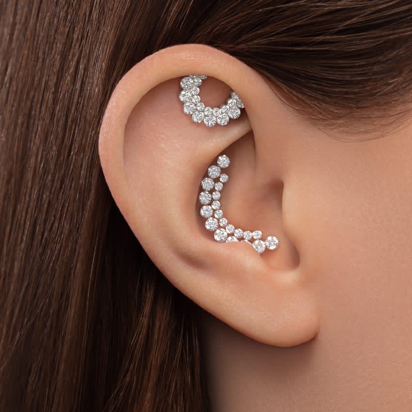 Demi Apsara Invisible Set Diamond Threaded Stud Earring Rose Gold 6.5mm