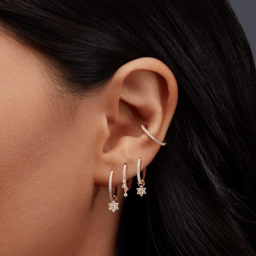 Diamond Flower Charm White Gold 5.5mm