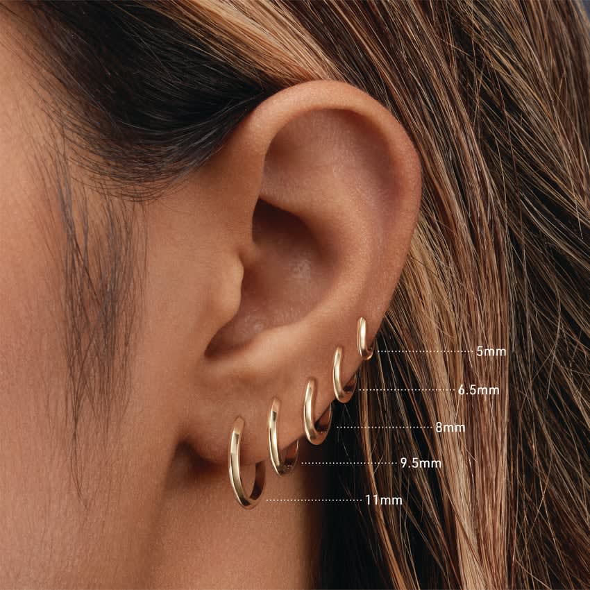 Vertex Hoop Earring Yellow Gold 5mm