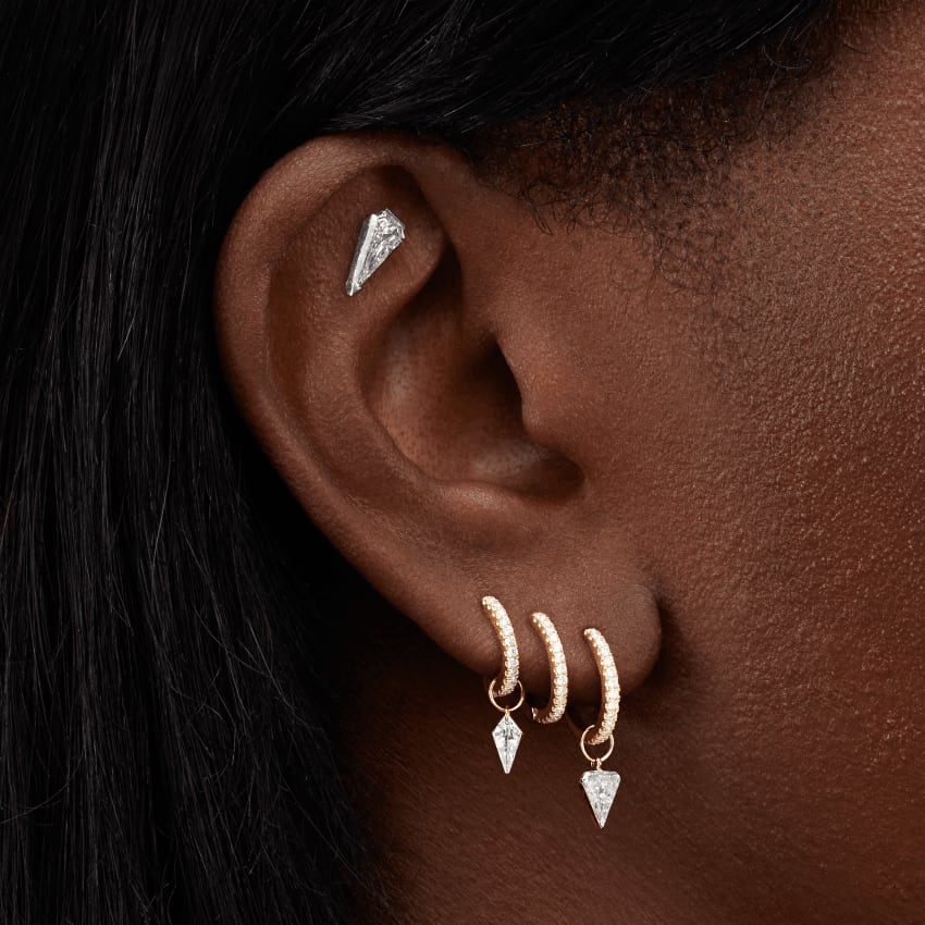 Silhouette Diamond Charm Yellow Gold 6mm