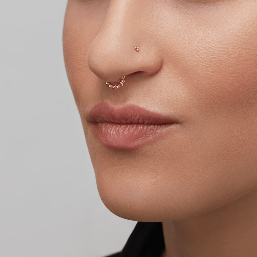 Granulated Hoop Earring Yellow Gold 6.5mm