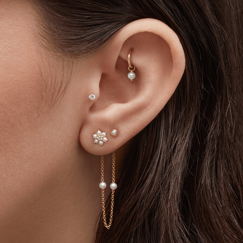 Plain Gold Hoop Earring EC White Gold 5mm 18 Gauge = 1.02mm