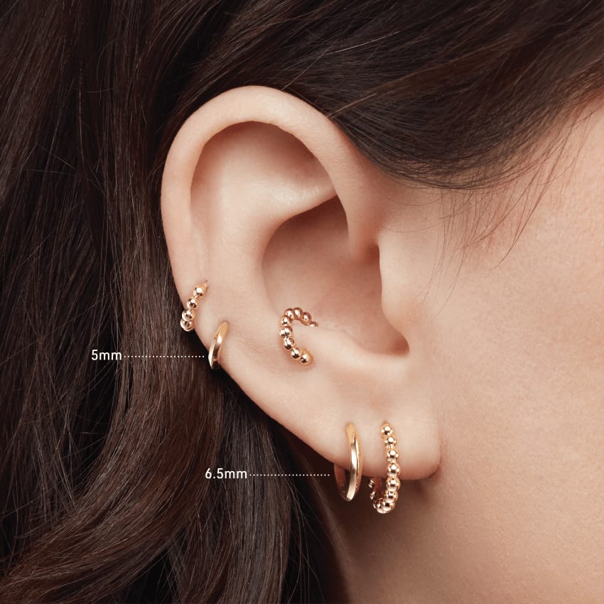 Vertex Hoop Earring Yellow Gold 5mm