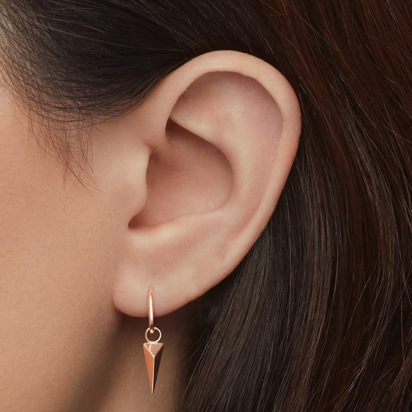 Plain Gold Hoop Earring EC Rose Gold 8mm 18 Gauge = 1.02mm