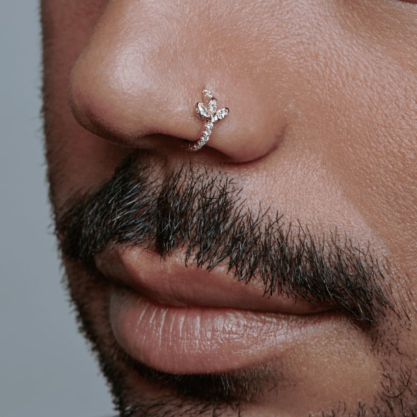 Diamond Lotus Eternity Hoop Earring Yellow Gold 8mm