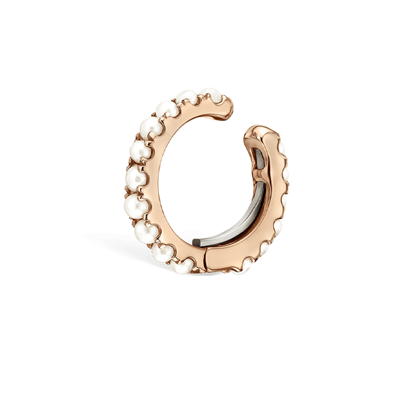 Pearl Eternity Tash Cuff Earring Rose Gold 8mm