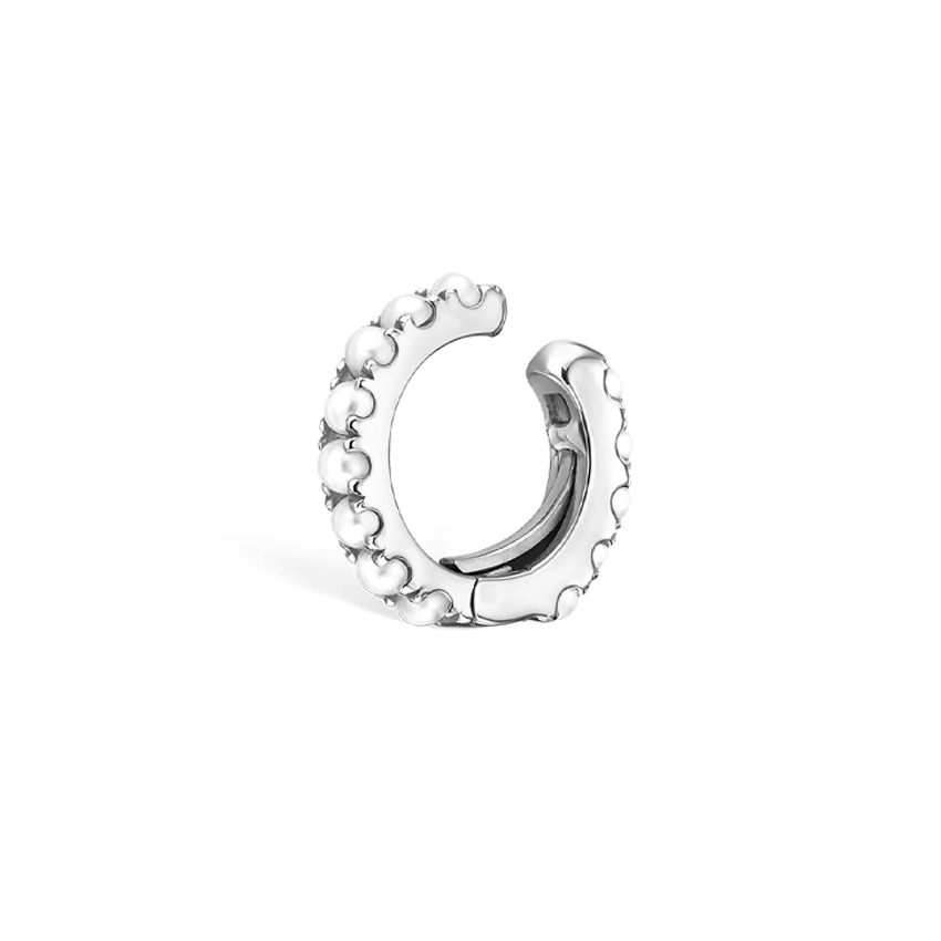Pearl Eternity Tash Cuff Earring White Gold 6.5mm