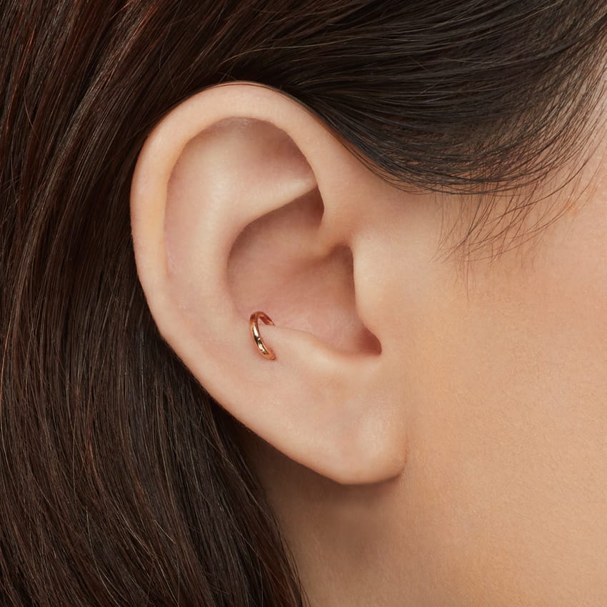 Plain Gold Hoop Earring EC Yellow Gold 5mm 18 Gauge = 1.02mm