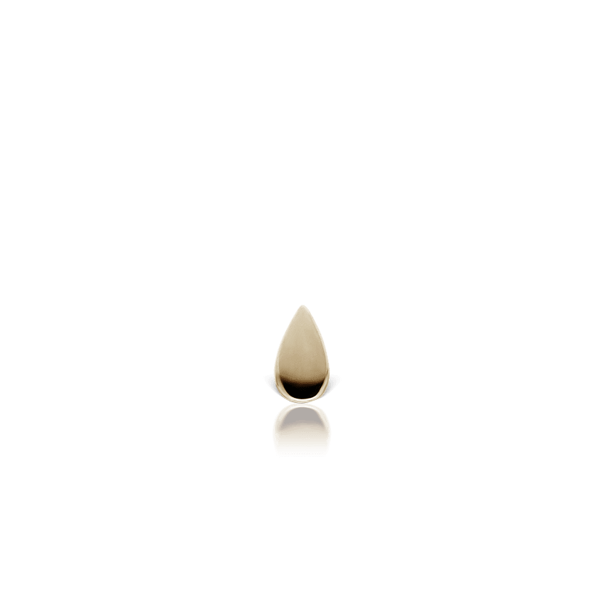 Plain Pear Stud Earring Yellow Gold 4mm