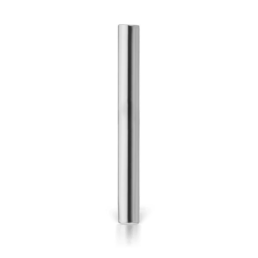 Polished Round Bar Threaded Stud Earring White Gold 11mm