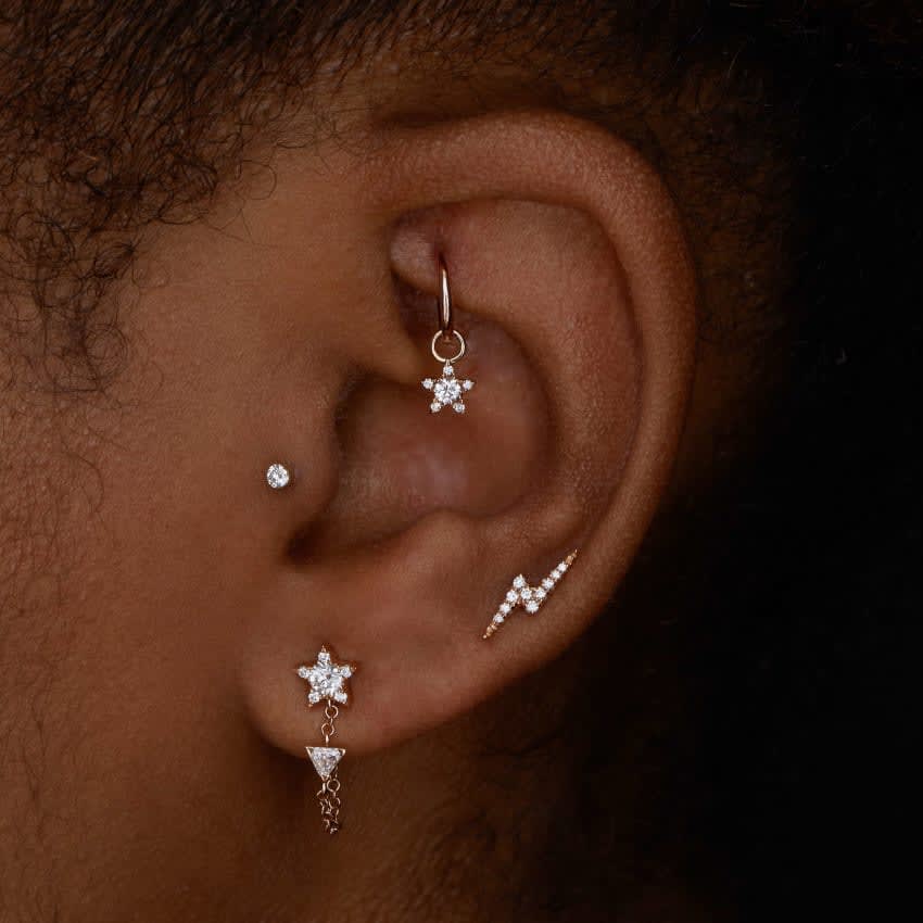 Plain Gold Hoop Earring EC White Gold 6.5mm 16 Gauge = 1.3mm