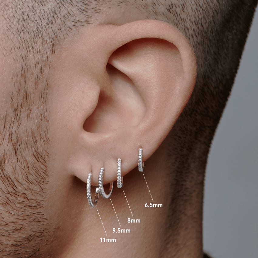 Diamond Eternity Hoop Earring Rose Gold 6.5mm