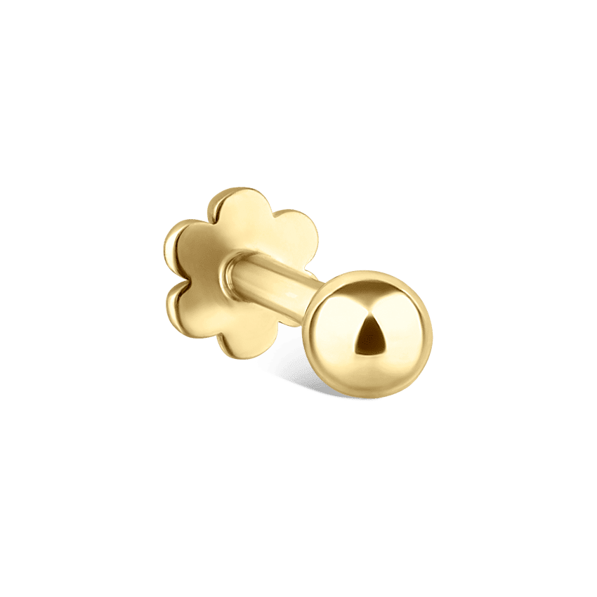 Ball Threaded Stud Earring Yellow Gold 2.5mm