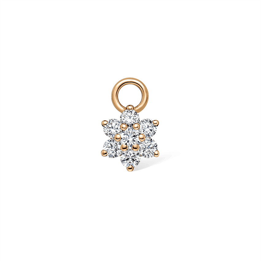 Diamond Flower Charm Rose Gold 5.5mm