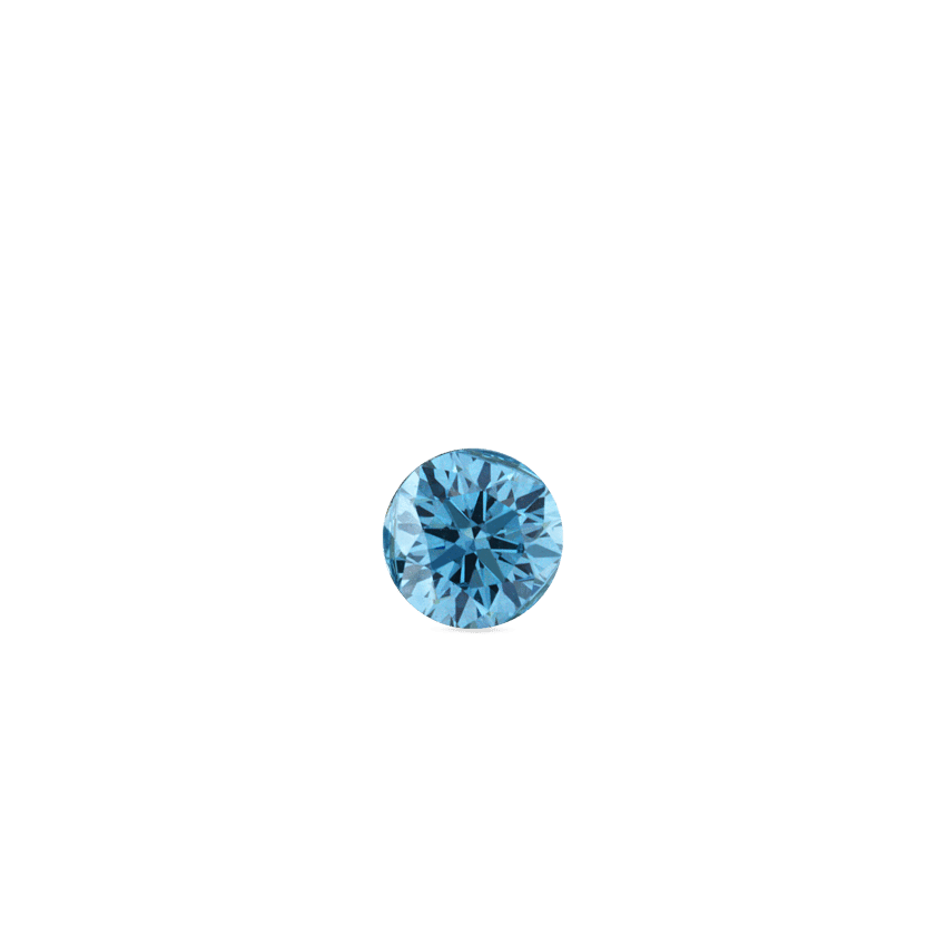 Invisible Set Light Blue Diamond Threaded Stud Earring White Gold 2mm