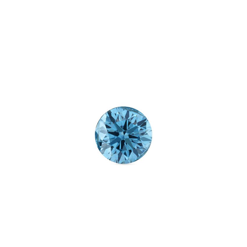 Invisible Set Light Blue Diamond Threaded Stud Earring White Gold 3mm