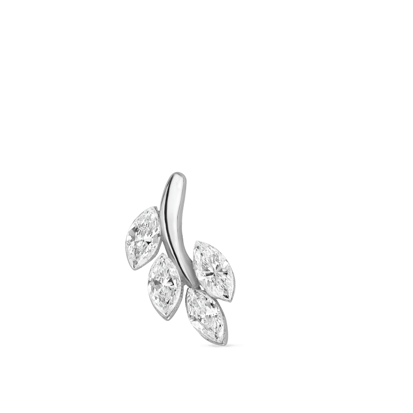Diamond Vine Threaded Stud Earring White Gold 10.5mm B Direction