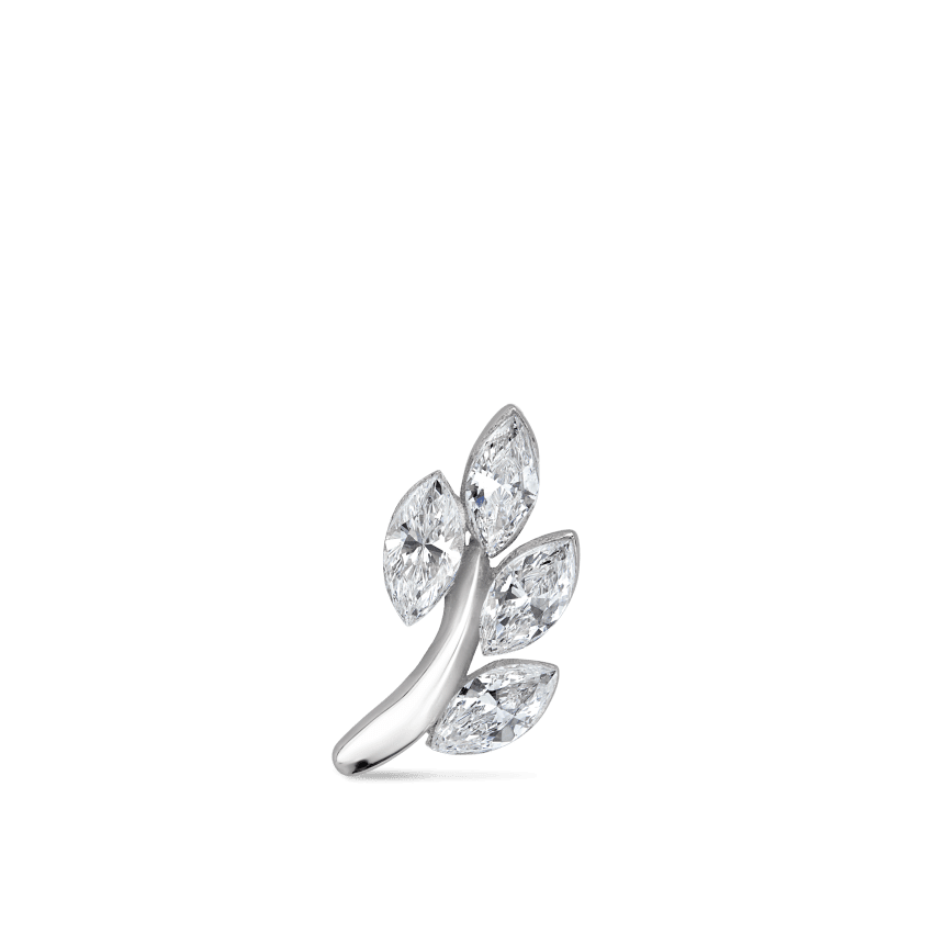 Diamond Vine Threaded Stud Earring White Gold 10.5mm B Direction