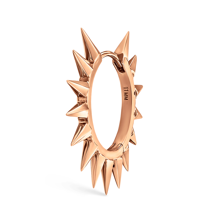 Metal Mohawk Hoop Earring Rose Gold 11mm