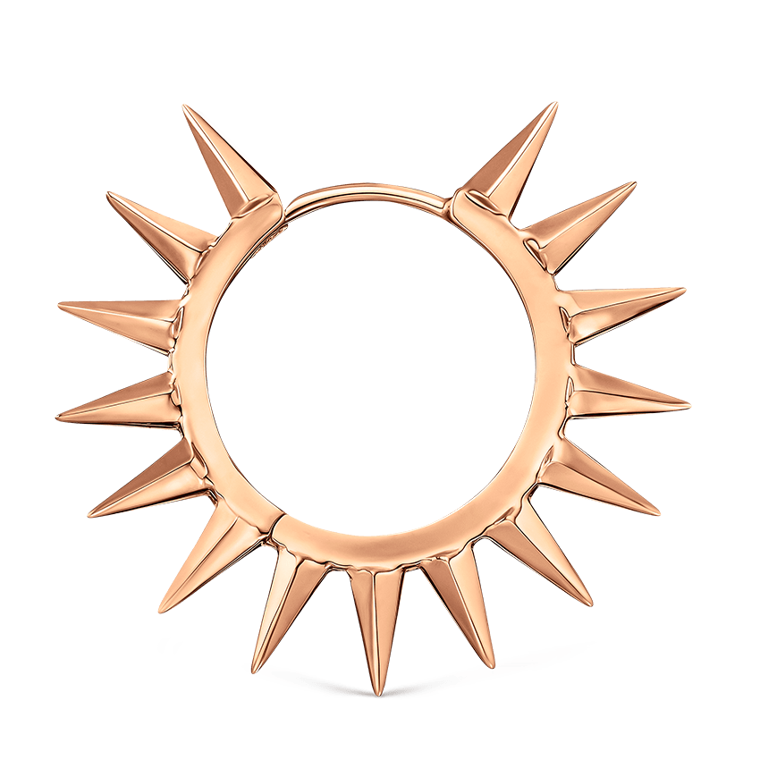 Metal Mohawk Hoop Earring Rose Gold 11mm