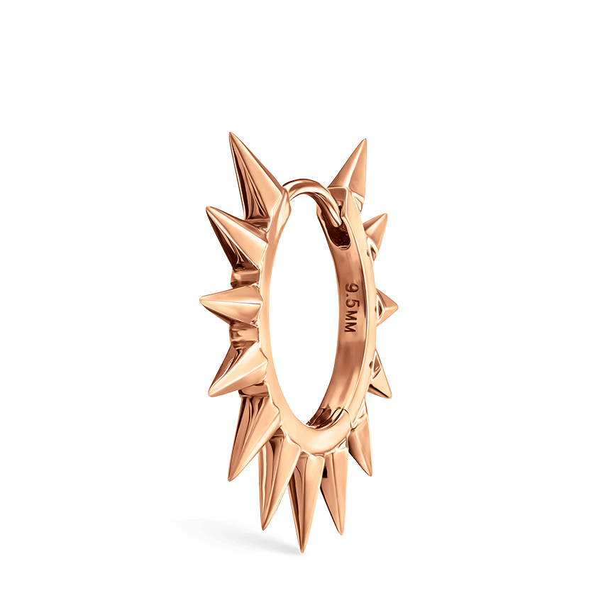 Metal Mohawk Hoop Earring Rose Gold 9.5mm