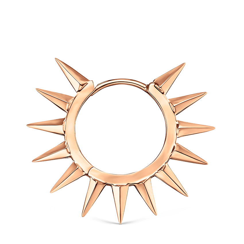 Metal Mohawk Hoop Earring Rose Gold 9.5mm