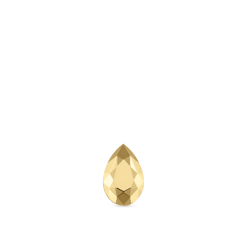 Faceted Gold Pear Threaded Stud Earring Yellow Gold 5.5mm