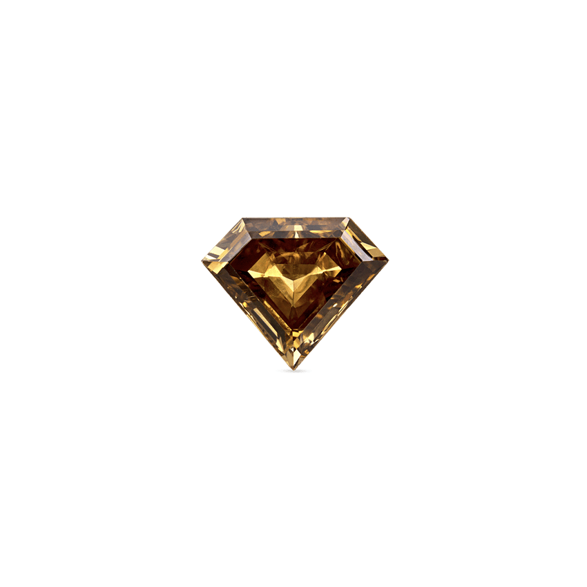 Invisible Set Silhouette Cognac Diamond Threaded Stud Yellow Gold 1.95ct
