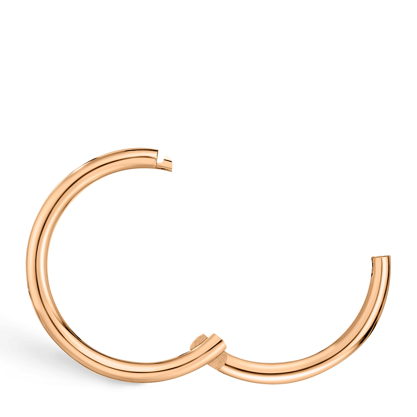 Plain Gold Hoop Earring EC Rose Gold 11mm 16 Gauge = 1.3mm