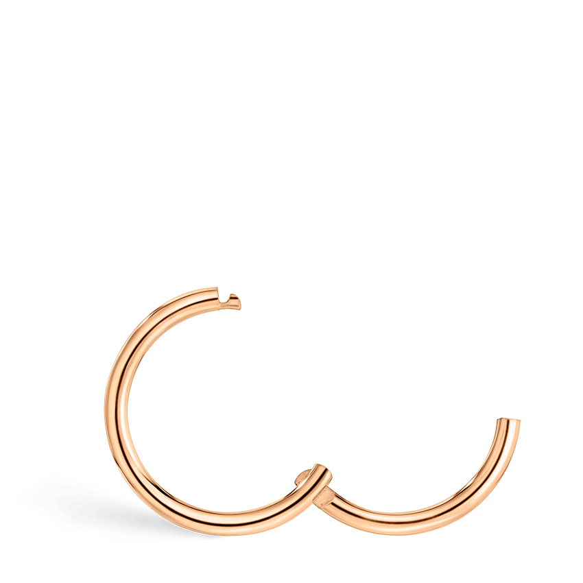 Plain Gold Hoop Earring EC Rose Gold 8mm 18 Gauge = 1.02mm