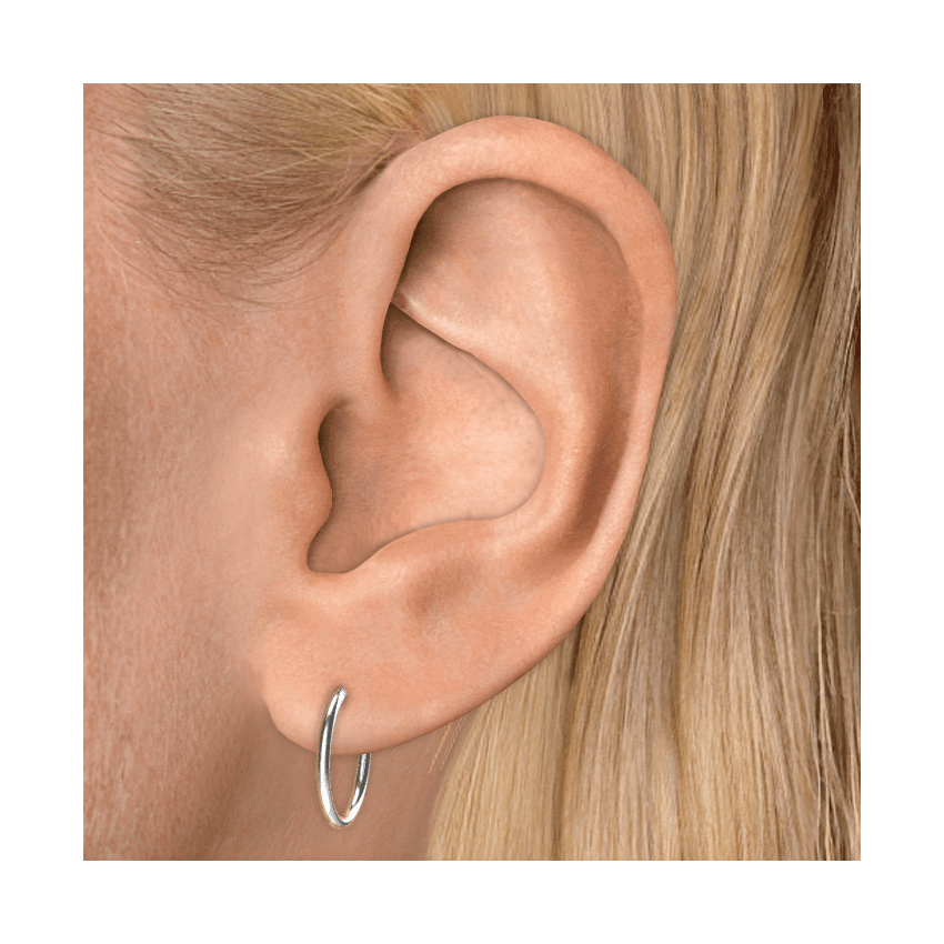 Plain Gold Hoop Earring EC White Gold 11mm 16 Gauge = 1.3mm