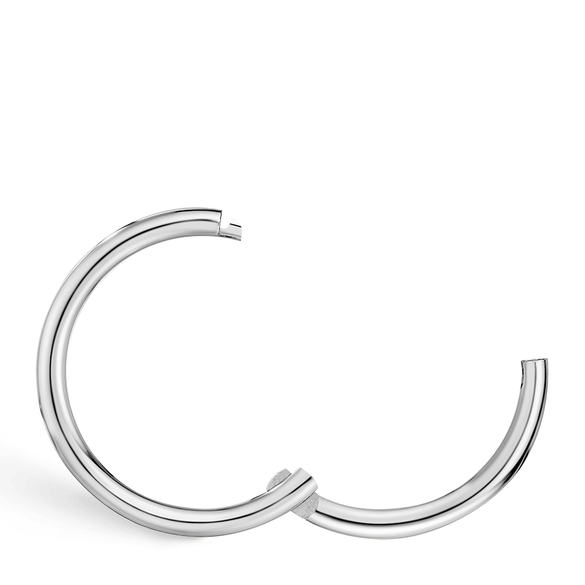 Plain Gold Hoop Earring EC White Gold 11mm 16 Gauge = 1.3mm