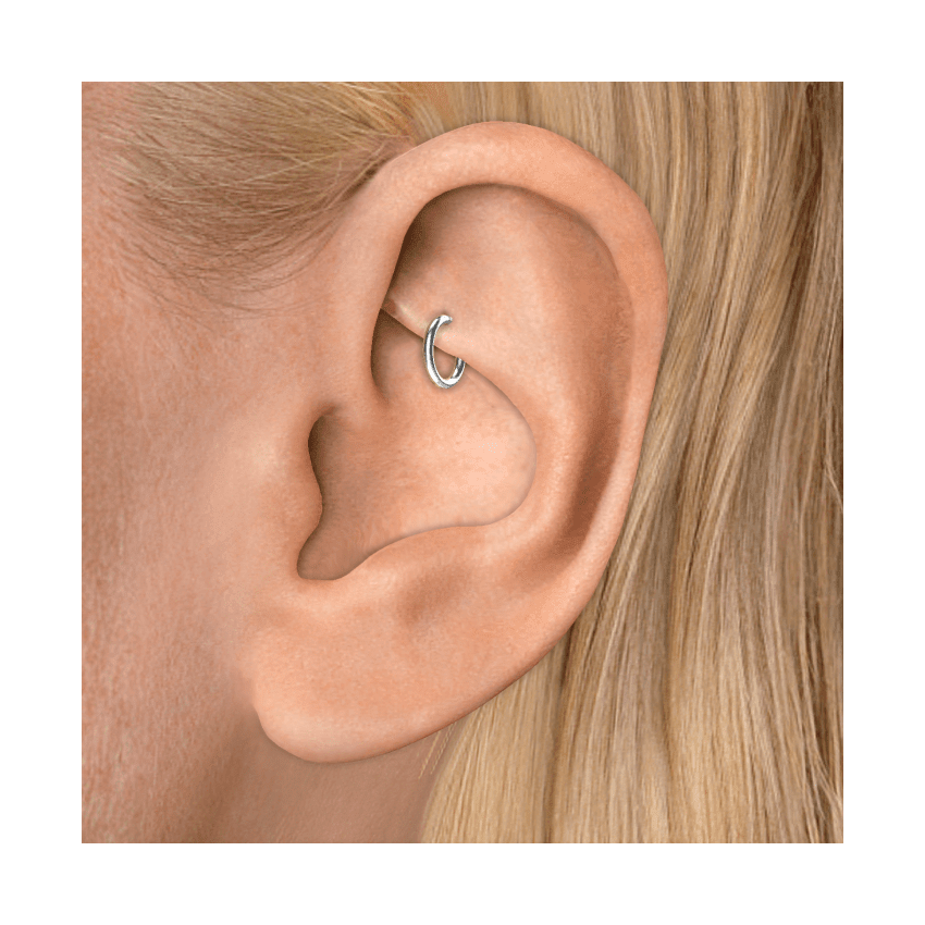 Plain Gold Hoop Earring EC White Gold 8mm 18 Gauge = 1.02mm