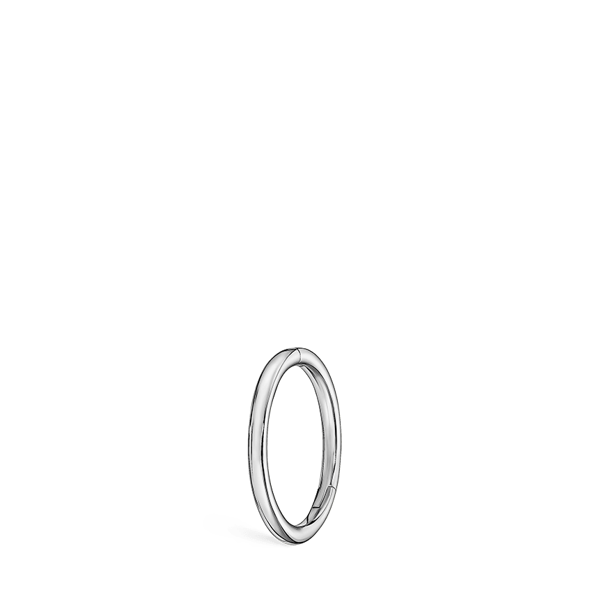 Plain Gold Hoop Earring EC White Gold 6.5mm 16 Gauge = 1.3mm