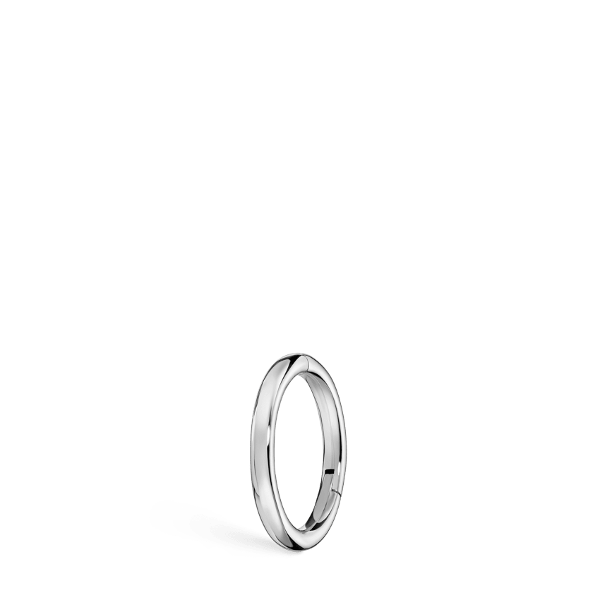 Plain Gold Hoop Earring EC White Gold 6.5mm 18 Gauge = 1.02mm