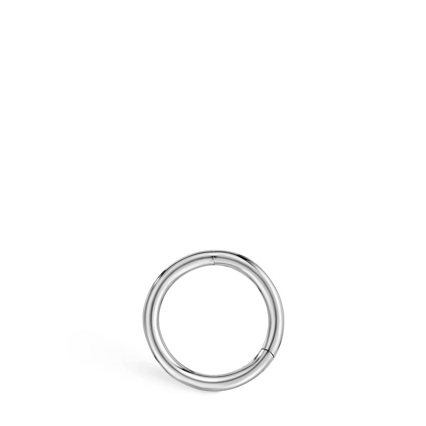 Plain Gold Hoop Earring EC White Gold 6.5mm 18 Gauge = 1.02mm