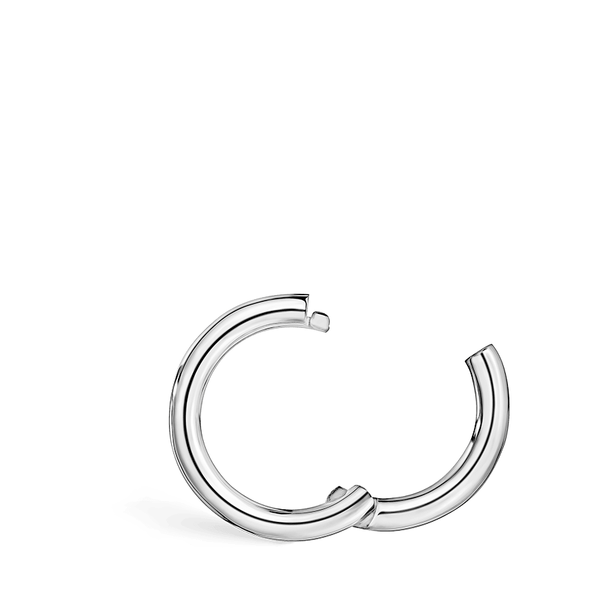 Plain Gold Hoop Earring EC White Gold 8mm 14 Gauge = 1.6mm
