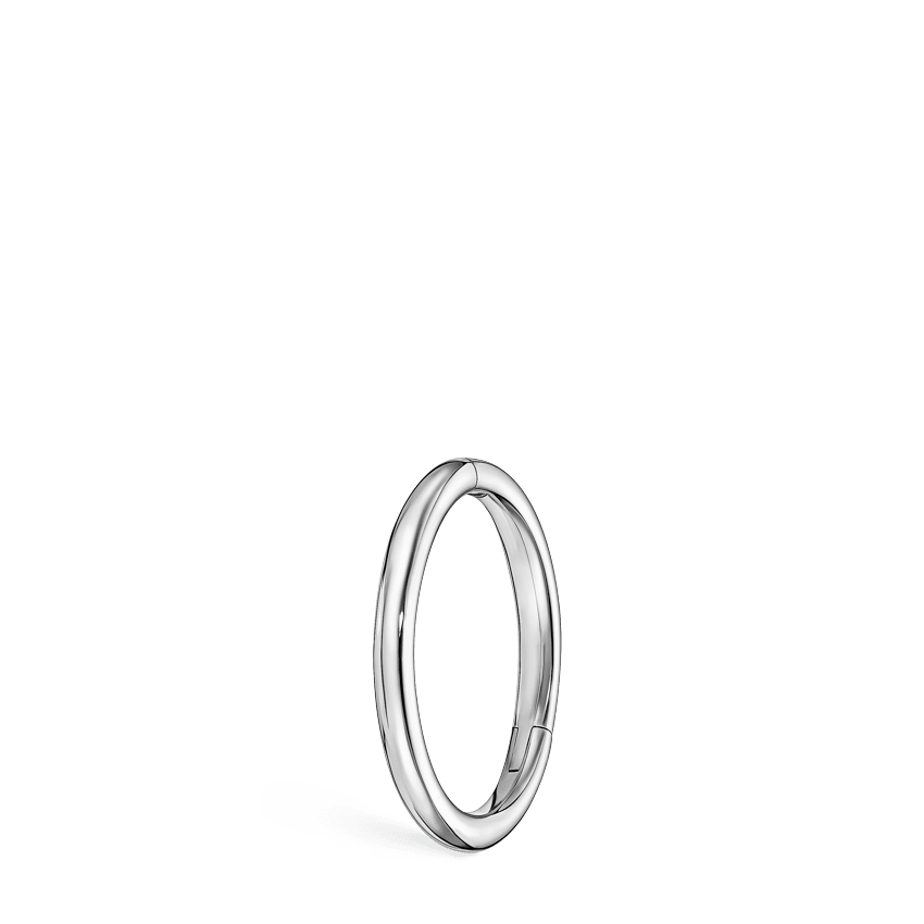 Plain Gold Hoop Earring EC White Gold 8mm 16 Gauge = 1.3mm